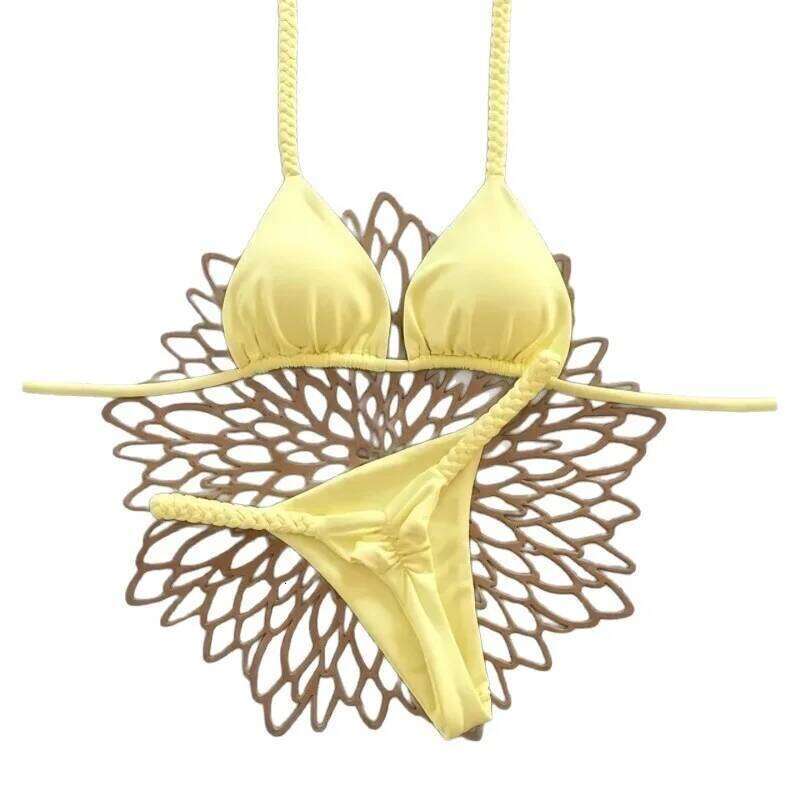 Micro Bikinis 2025 Push Up Women Swimsuits Sexy Swimwear Brazilian Bikini Set Thong Biquini Solid Swimsuit Summer Beachwear XJ260206