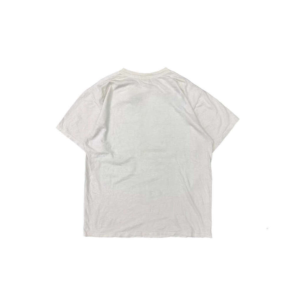 250g heavyweight pure cotton! American-style oversized rock cat print couple's loose-fitting short-sleeve T-shirt for women and men Y2K