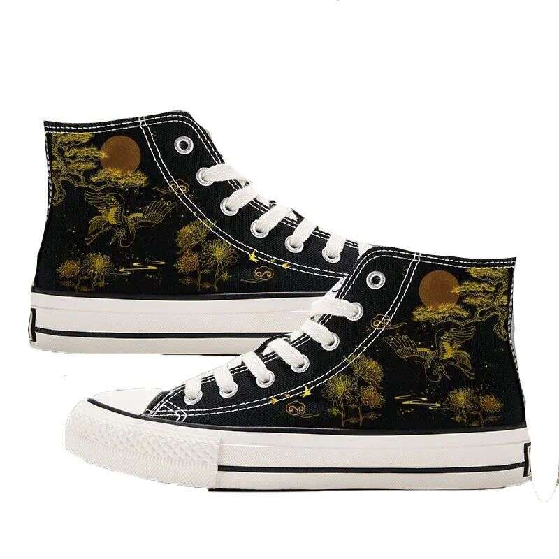 2026 New High-Top Trendy Chinese Elements Shoes, Modified Student Ancient Style Canvas Shoes WKERSIY