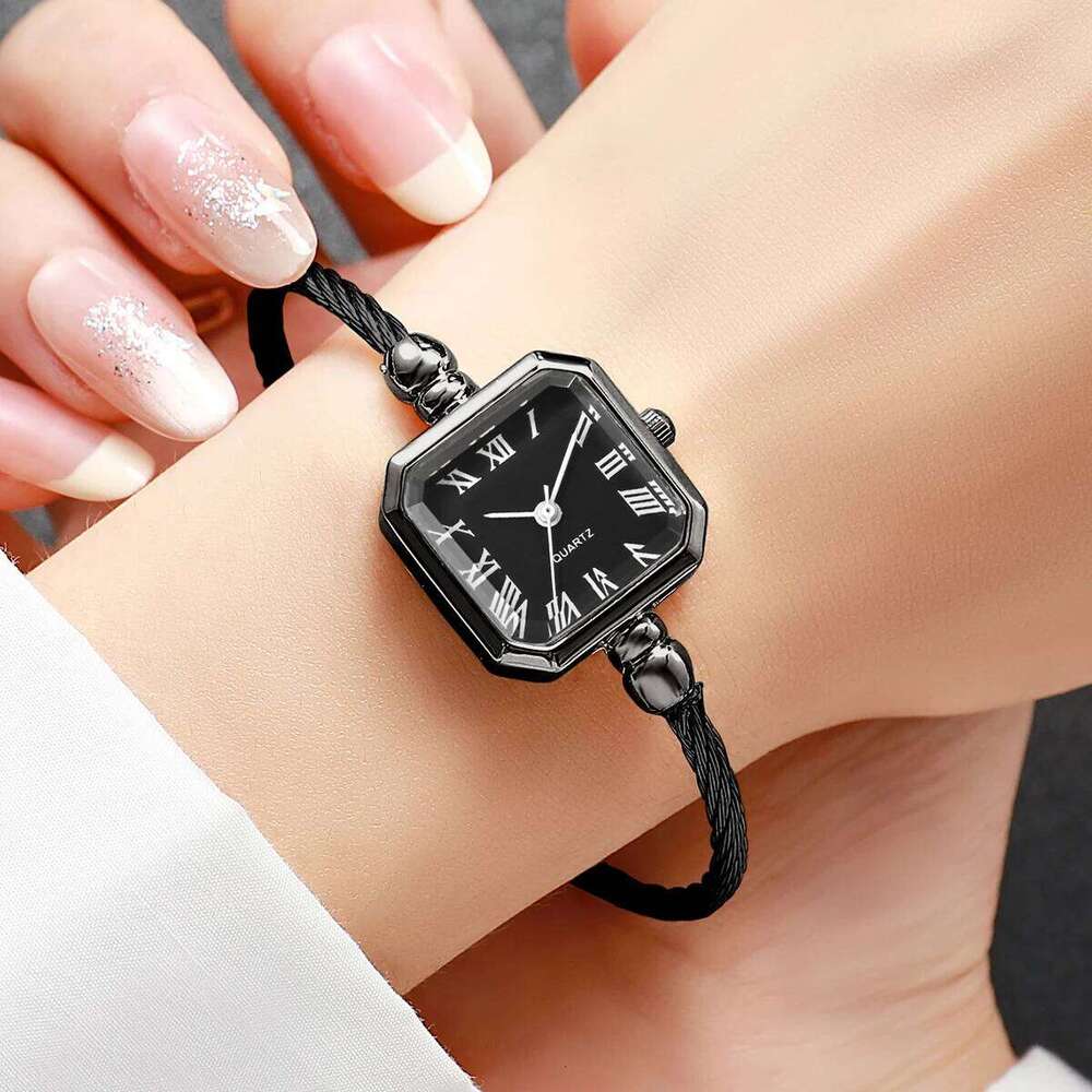 1/4PCS Fashion Square Roma Dial Women Quartz Watch Elegant Bracelet Strap Wristwatch Reloj Mujer Girls Clock Gift Without Box Z260206