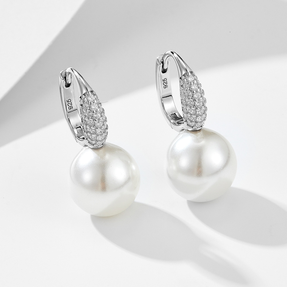 French-style sterling silver pearl earrings, fashionable, niche, simple, versatile, light luxury, elegant, high-end earrings