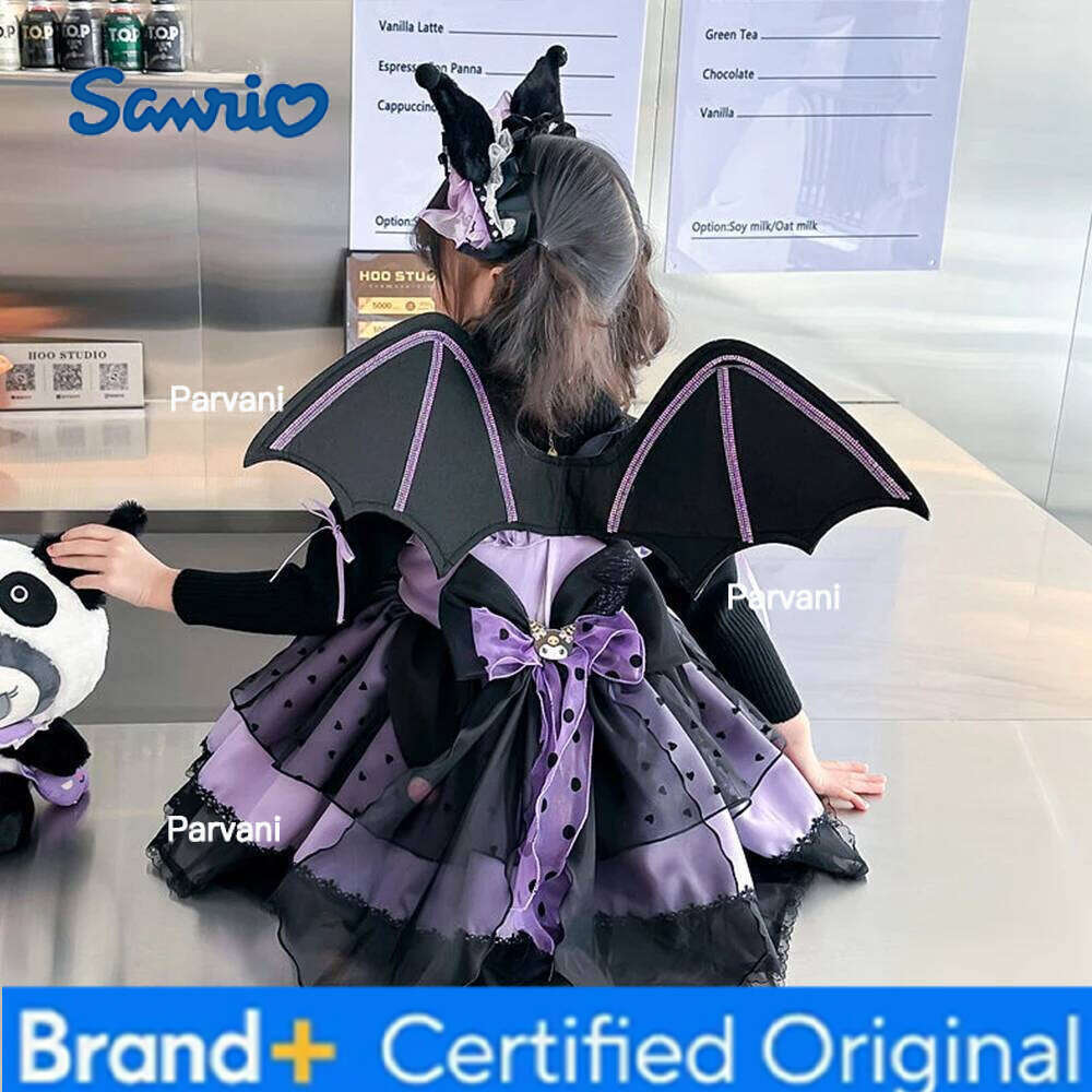 Sanrio Cartoon Kuromi Girl Children Lolita Kawaii Princess Birthday Party Role Play Tutu Dress Costume Cute Halloween Gift H260206 - view 5