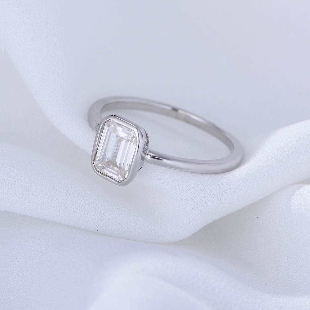 Hot-Selling Fashion Versatile INS Style Niche Light Luxury 925 Sterling Silver Square Zircon Tail Ring