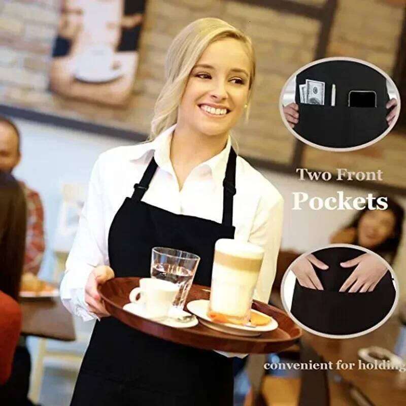 Adjustable Cooking Unisex Household Solid Color Chef Waiter Barbecue Hairdresser Adult Pocket Apron Kitchen Supplies Tool S260205 3f6