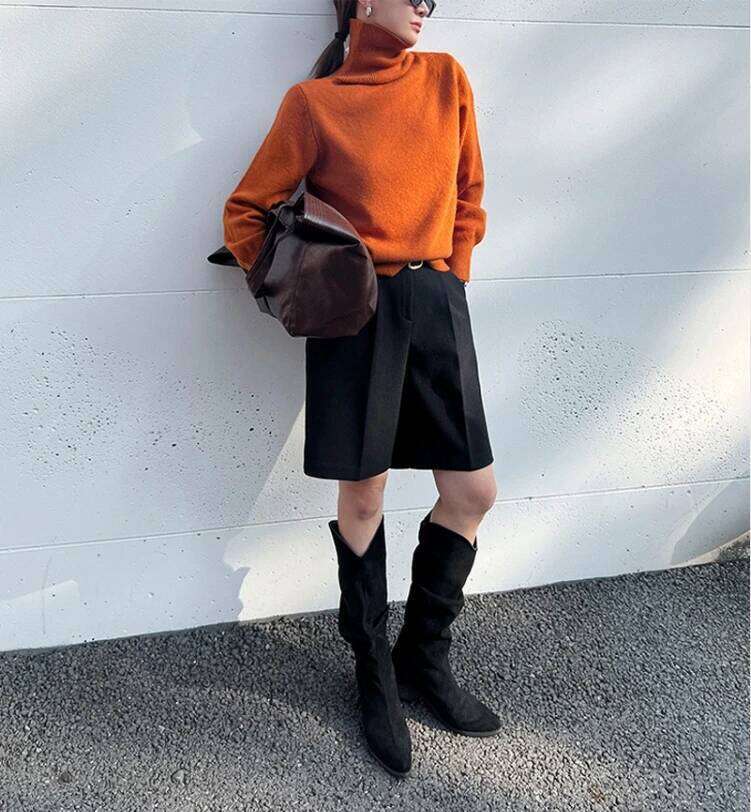 Fashion Thicken Warm Loose Pockets Female Faux Woolen Straight 2025 Autumn Winter High Waist Ladies Wide Leg Shorts N809 XJ260206