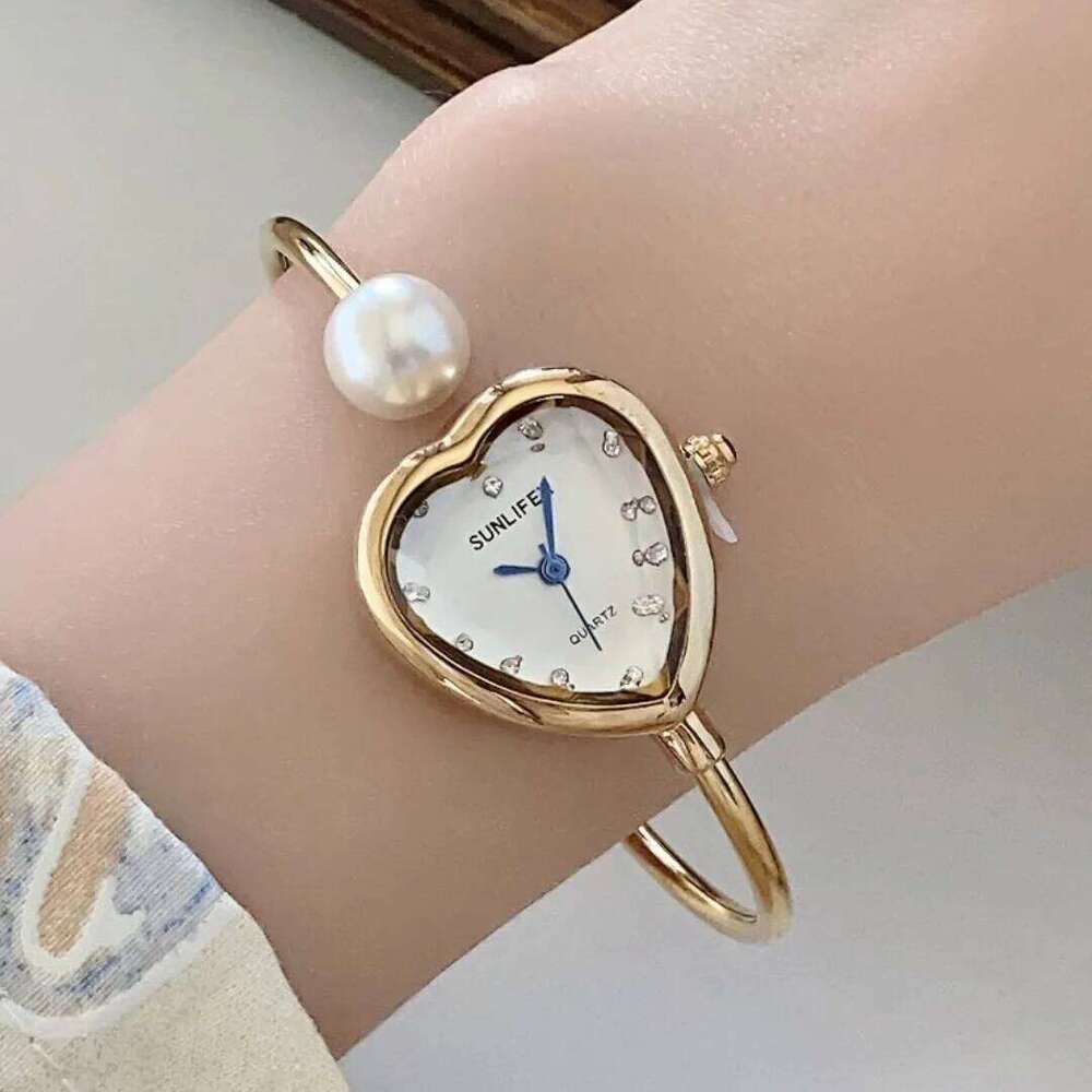 Sunlifex Women Pearl Bracelet Watches Heart DialLadies Quartz Wristwatch Fashion Femal Dropshipping Clock reloj para mujer Z260206
