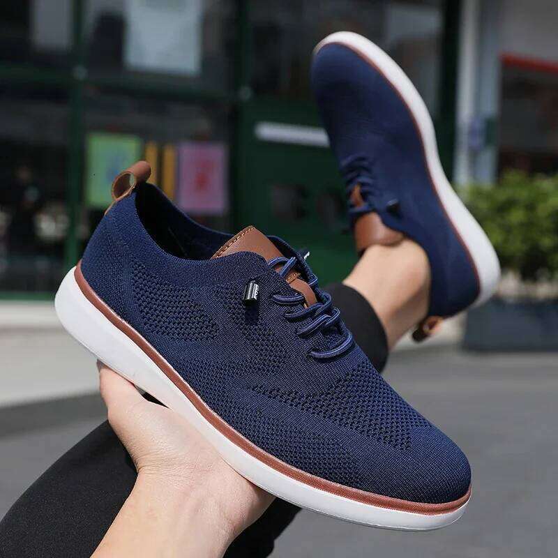 Fashionable Casual Summer New Mesh Outdoor Breathable Flat Shoes Men's Comfortable Trendy Loafers Tenis Masculino