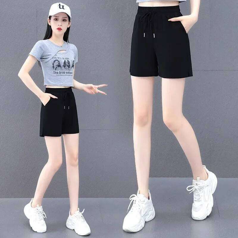 Quick Dry Running Shorts Women's High Waist Casual Sports Summer New Fashion Five-Point Lengthened Pants XJ260206