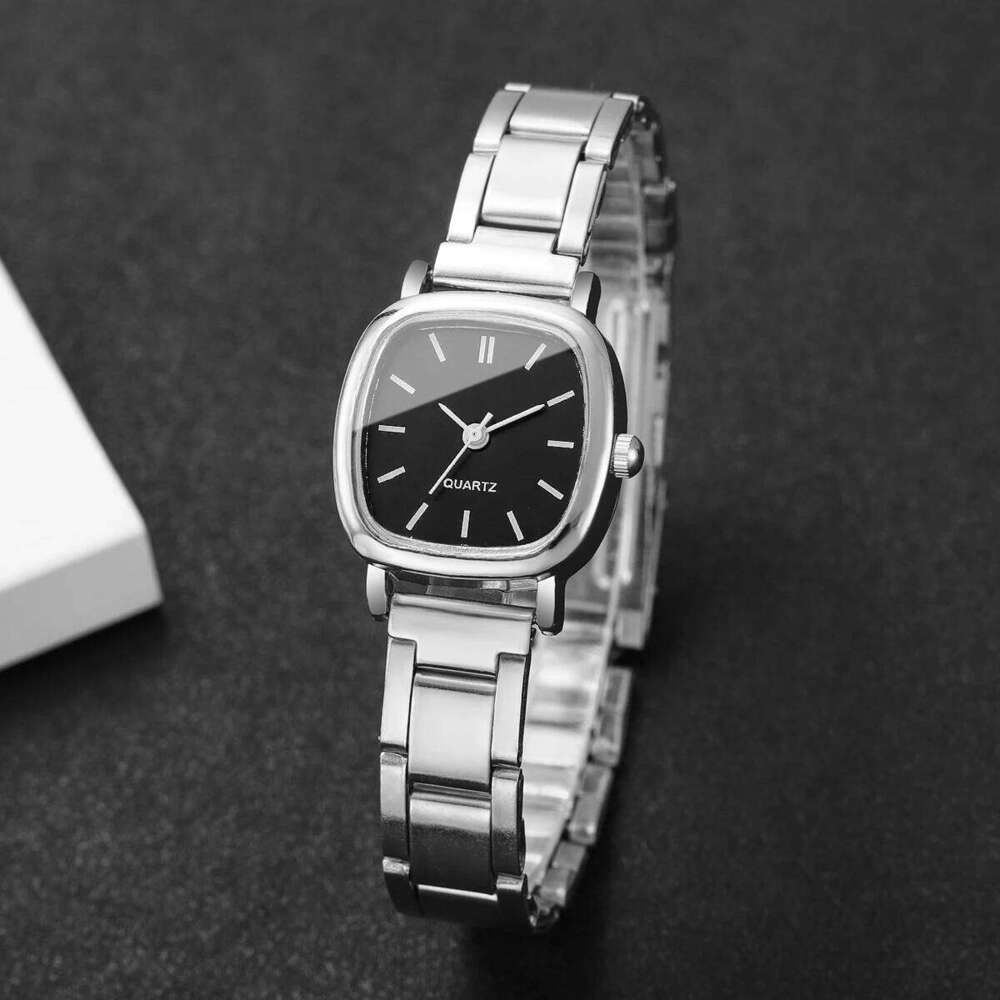 2PCS/Set Fashion Square Dial Women Wristwatches Casual Alloy Strap Watch For Ladies Clock Relogio FemininoWithout Box Z260206