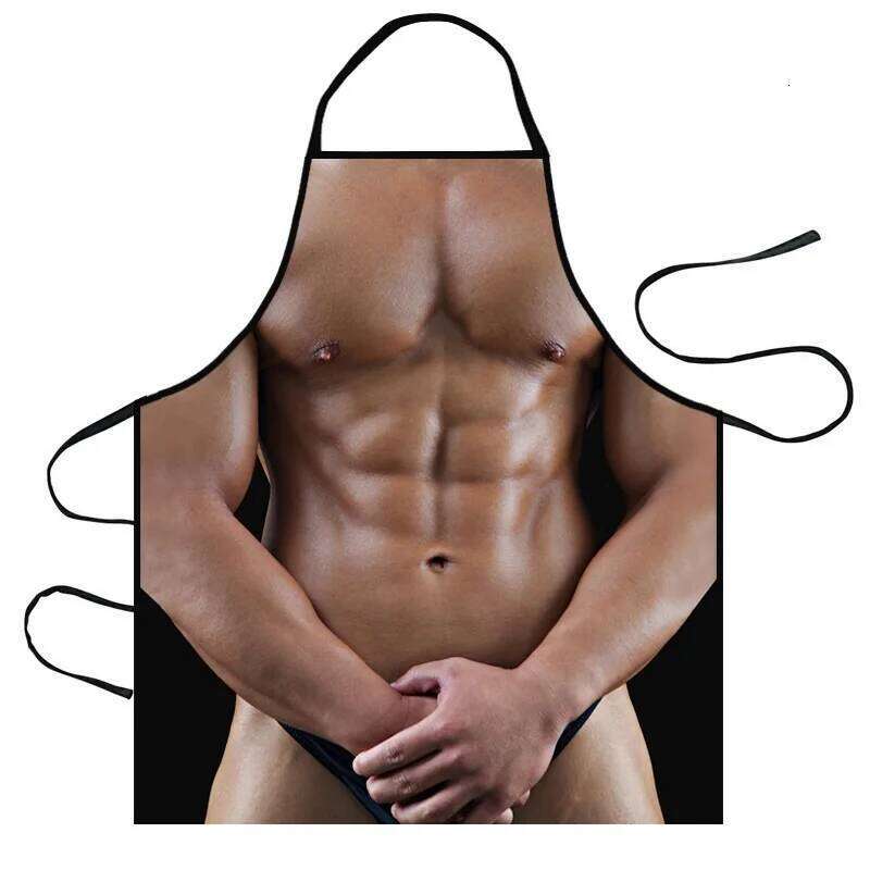 Funny Men BBQ Kitchen Pottery Men's Dress Apron for Cooking Baking - Durable Grilling Aprons S260205