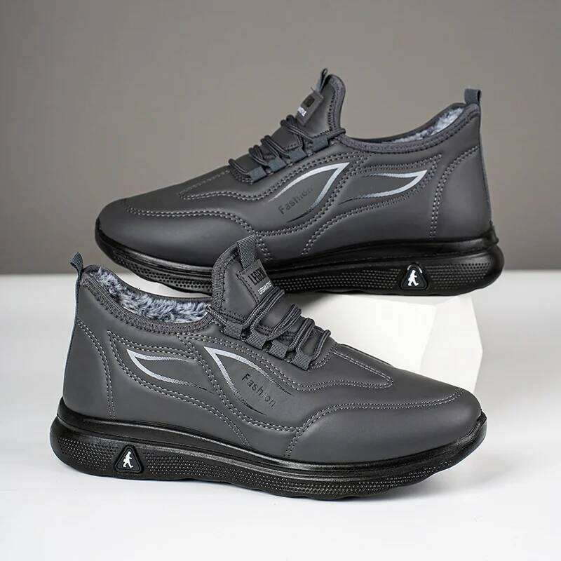 Men's pure cotton suede soled flat bottom with thick velvet outdoor snow boots winter warm casual shoes anti slip leather