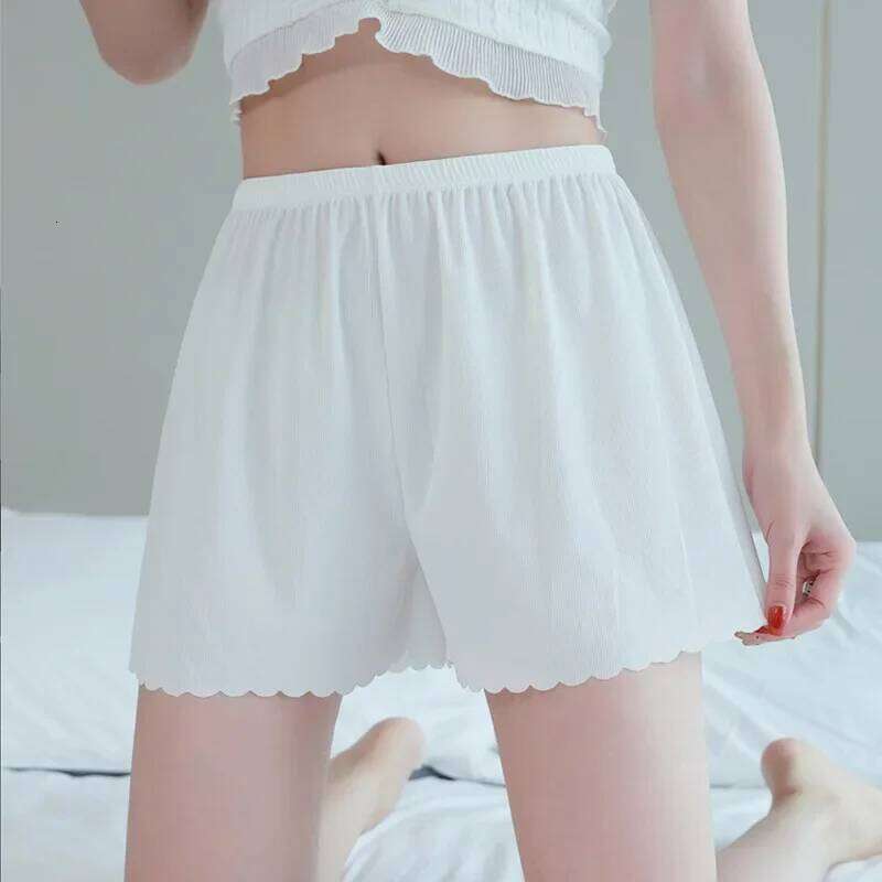 Home Casual Summer Thin Women's Anti-slip Safety Pants Ice Silk Leggings Wearing Loose Shorts Women XJ260206