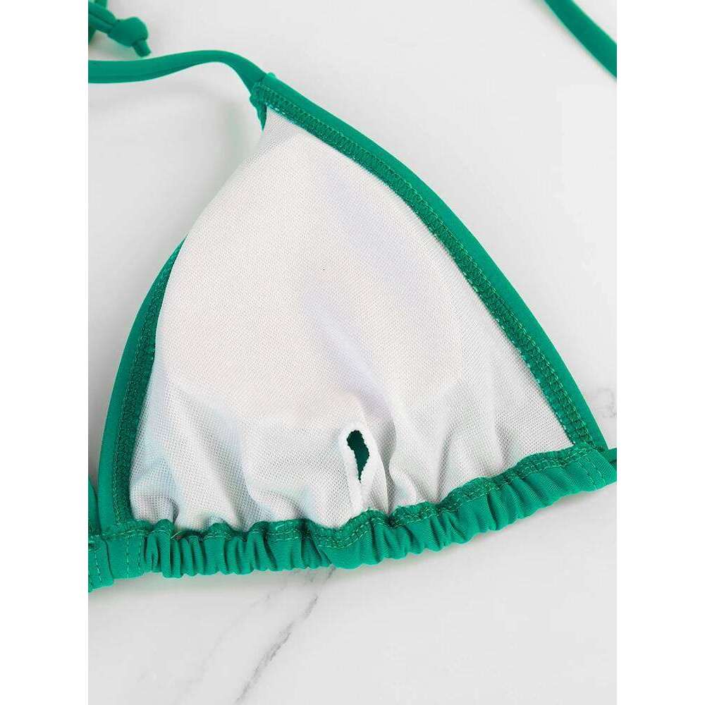 Women's Two-Piece Set Summer Beach Style Lace-up Lady's Swimwear Triangular Bandage Adjustable Strap Thong Bikini Z260206