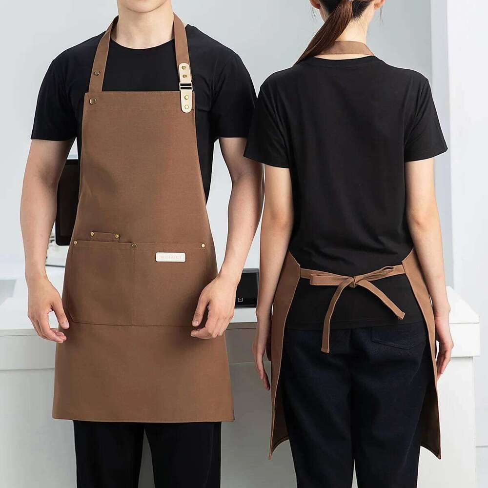 1 Piece Chef Apron Unisex Waterproof Canvas Durable for Restaurant Hotel Baking Beauty Salon Nail Art Kitchen Cooking S260205 76b