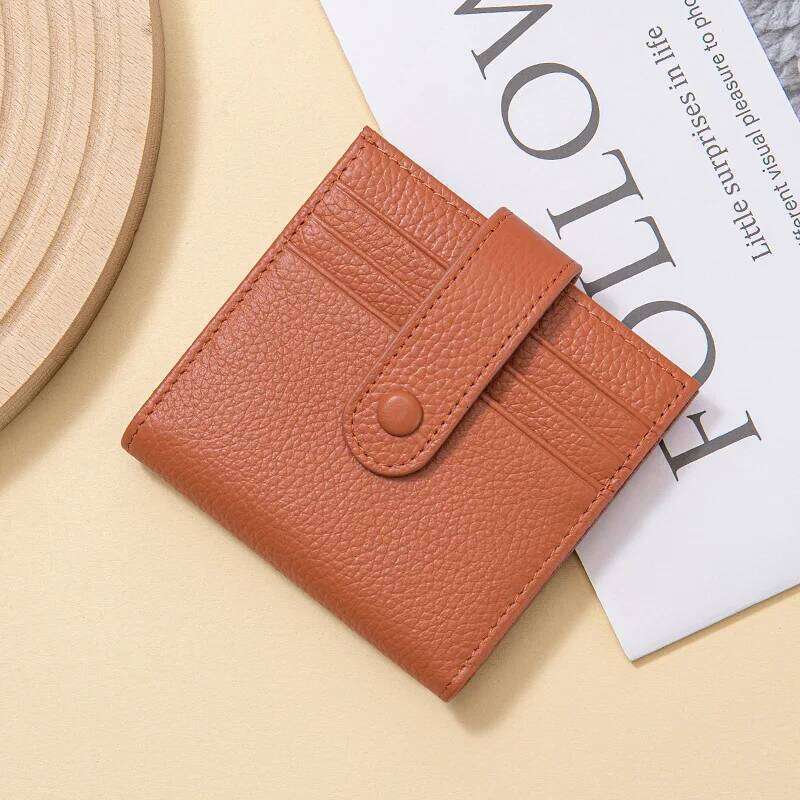 2025first-layer Cowhide Wallet Card Integrated Ultra-thin Mini Simple Zipper Change Bag Korean Version of Genuine Leather Y260206