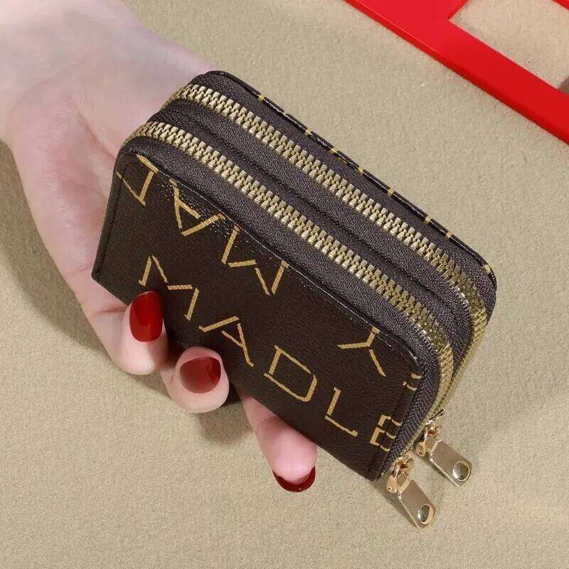 Womens Credit Wallet, Large Capacity Multi Case Wallet With ID Window, Zipper Card Cases Holder Y260206