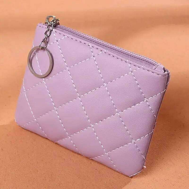 Women PU Leather Zip Wallet Key Chain Fashion Small Money short Change Pouch Coin Purse Y260206