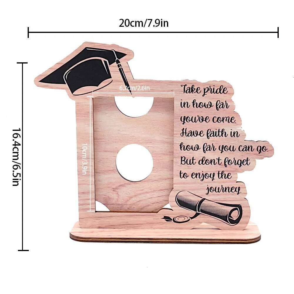 Wooden DIY Gift Picture Display Photo Frame for Graduation Party Class Desktop Stand Decora S260205