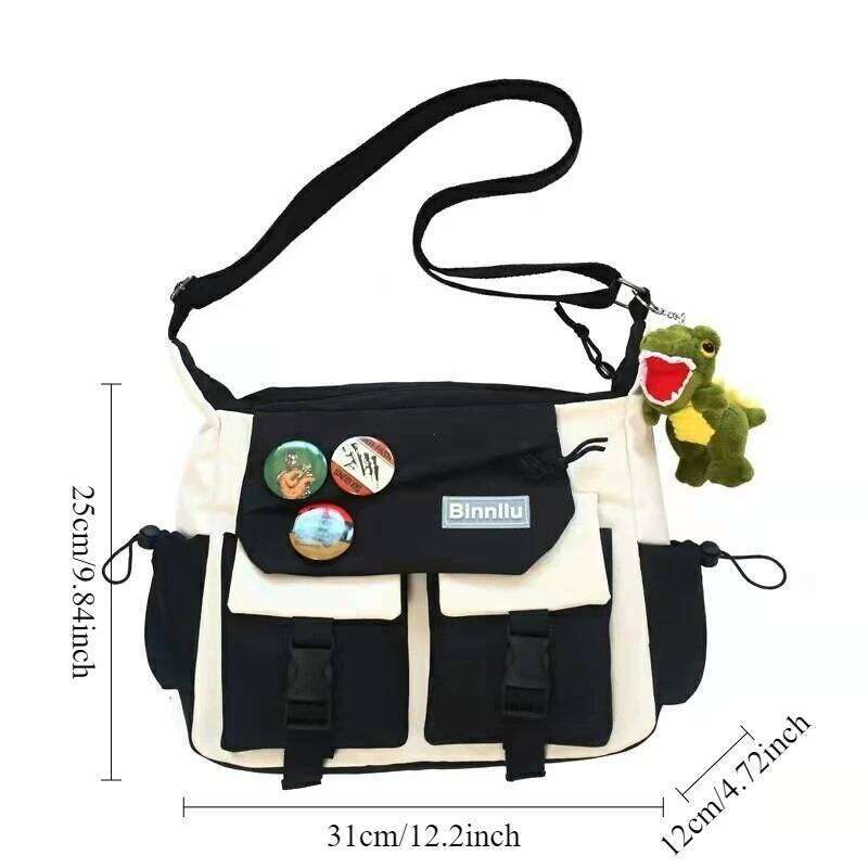 Harajuku Men Nylon Crossbody for Women Messenger Girls School Book Bags Youth Canvas Handbags Shoulder Bag Sac Bolsas XJ260129