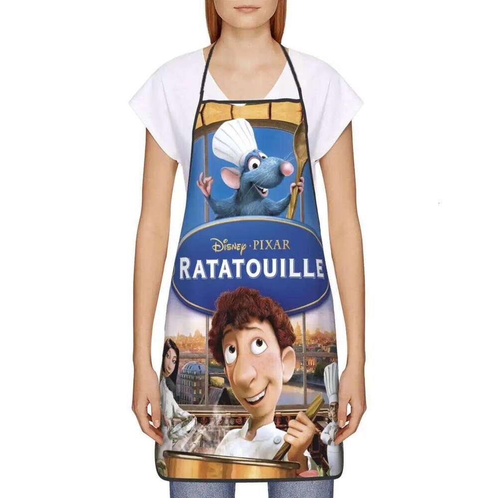 Custom Unisex Little Ratatouille Remy Bib Apron Adult Women Men Chef Tablier Cuisine for Kitchen Cooking Gardening S260205