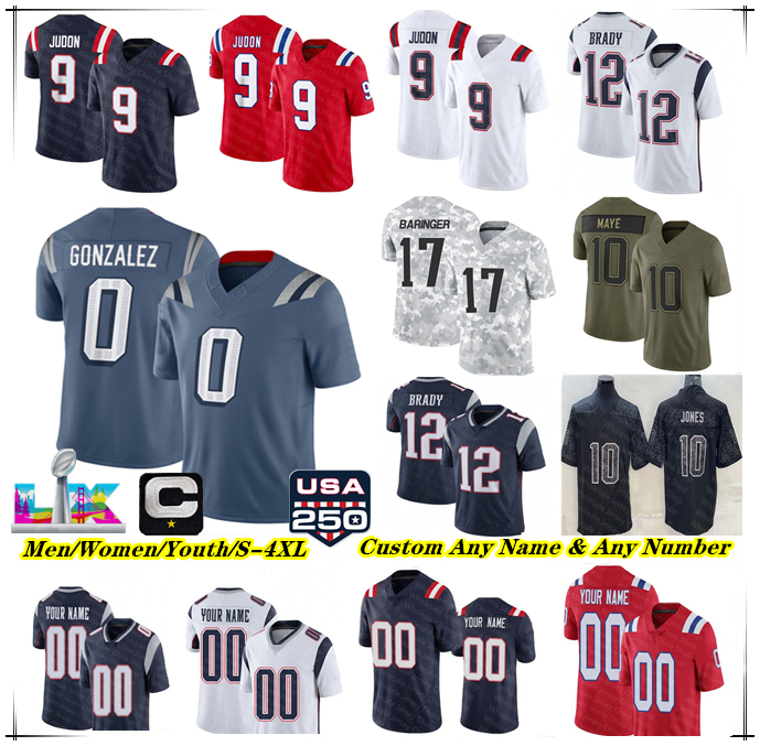 American Football Jersey Drake Maye Rhamondre Stevenson TreVeyon Henderson Stefon Diggs Hunter Henry Kayshon Boutte Robert Spillane Christian Gonzalez Jones 4XL