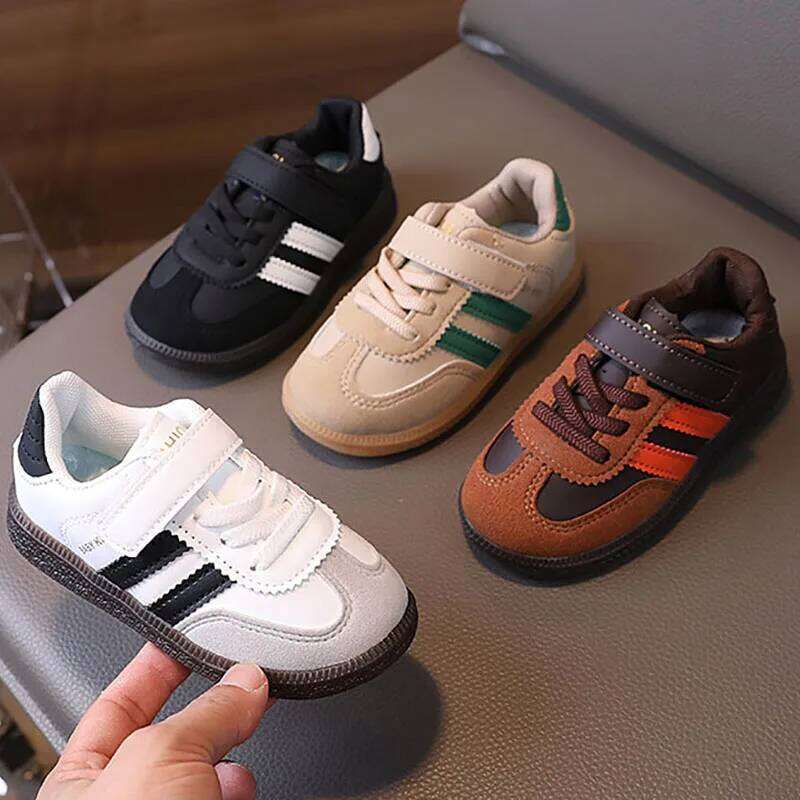 PU Leather Sport Children Soft-soled Waterproof Girl's Sneakers Ergonomics Anti-slippery Toddler Shoes For Kids 26Y0206