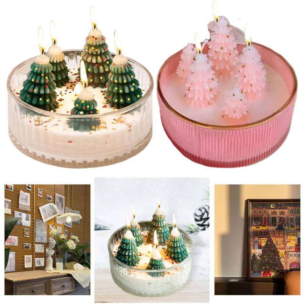 Scented Decorations Aromatherapy Candle Christmas Tree Cedar Forest Candles Xmas Gifts S260205