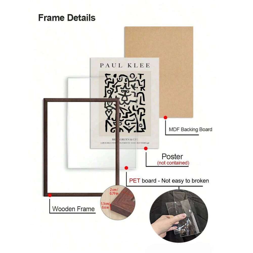 Picture Frame MDF 30X40cm 21x30cm 15X20cm A4 A8 Square Tabletop Photo Frames Wall Art Poster Display Bedroom Home Decor S260205