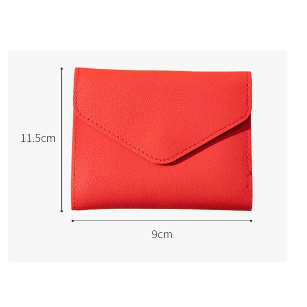 New Folding Envelope Cover Portable Holder Small Coin Purse Short Mini Wallet Women'S Ultra-Thin Credit Card Case Y260206