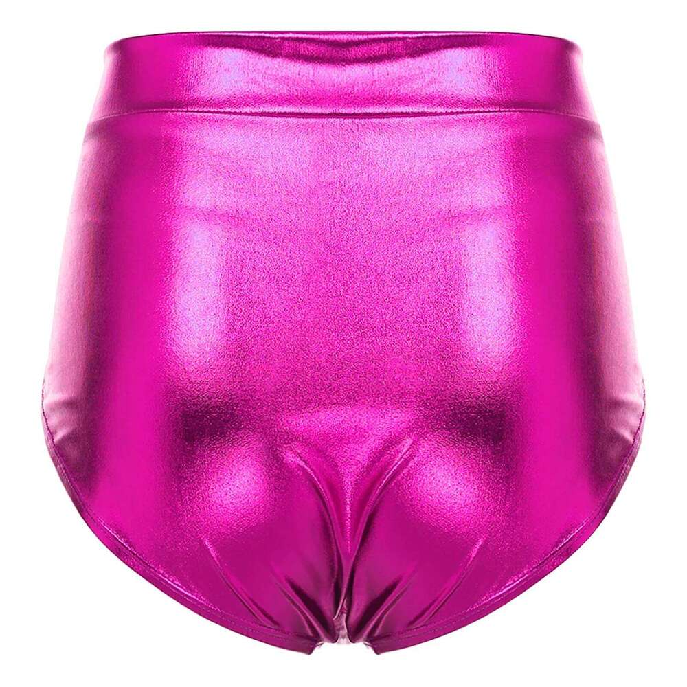 Women Metallics Shiny Bikini Set Sleeveless Halter Neck Crop Top with Shorts for Beach Pool Nightclub Party Music Festival Raves Z260206