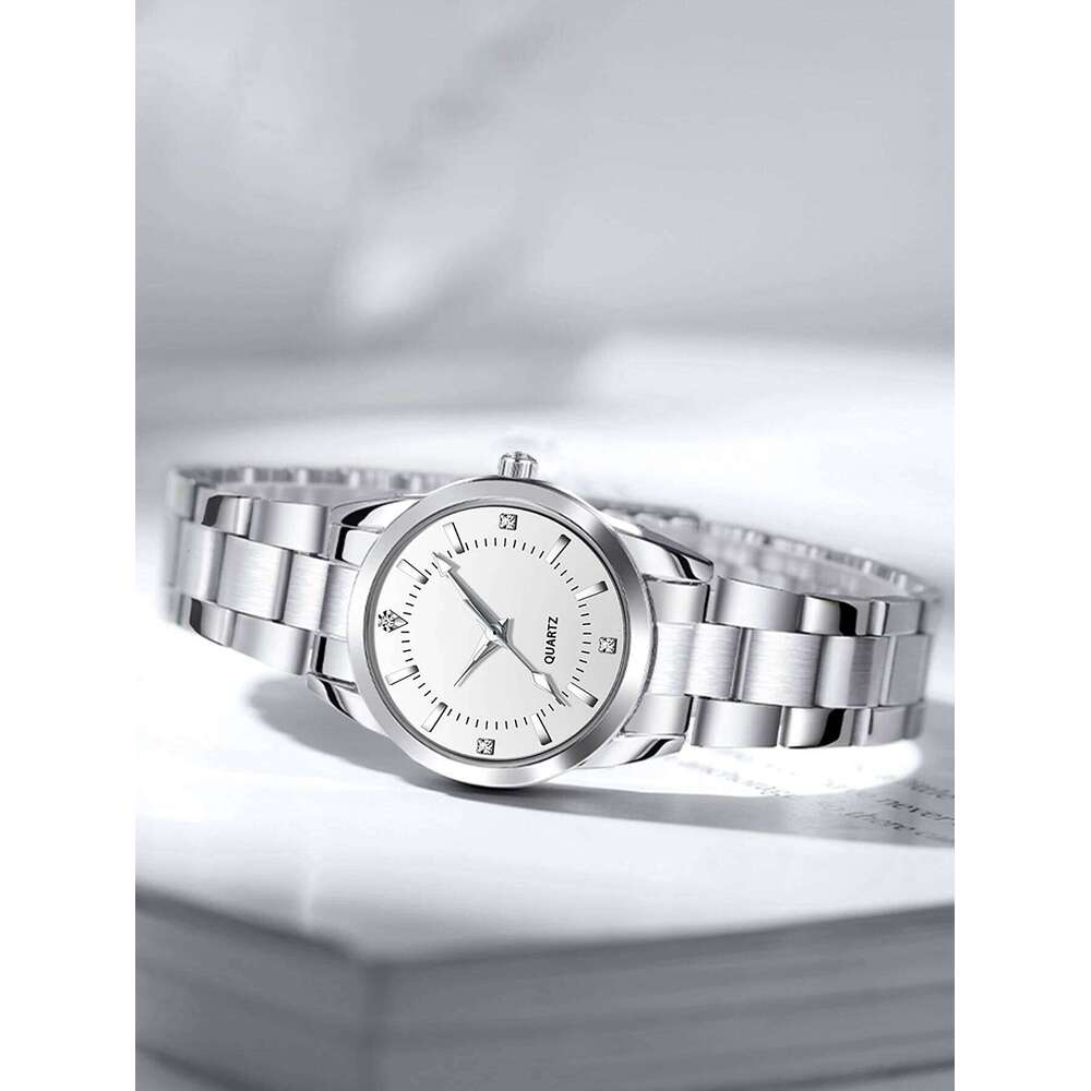 Ladies Fashionable Compact Stainless Steel Quartz Ideal Mother's Day Gift Watch No Box Included Z260206