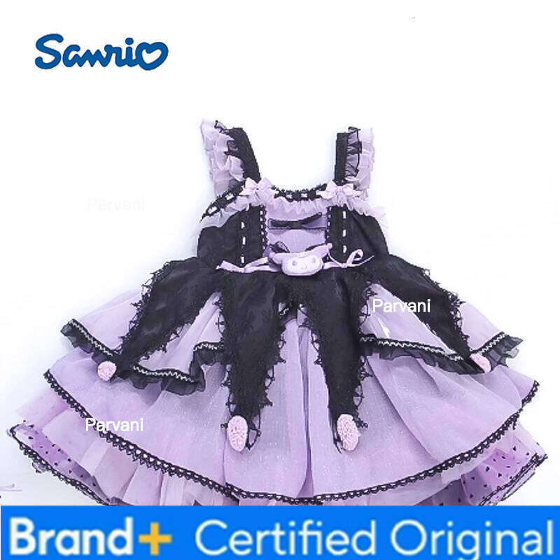 Sanrio Kuromi Girls Lolita Spring Autumn New Princess Dress Anime Figure Birthday Kawaii Cartoon Suspender Skirt H260206 - view 7