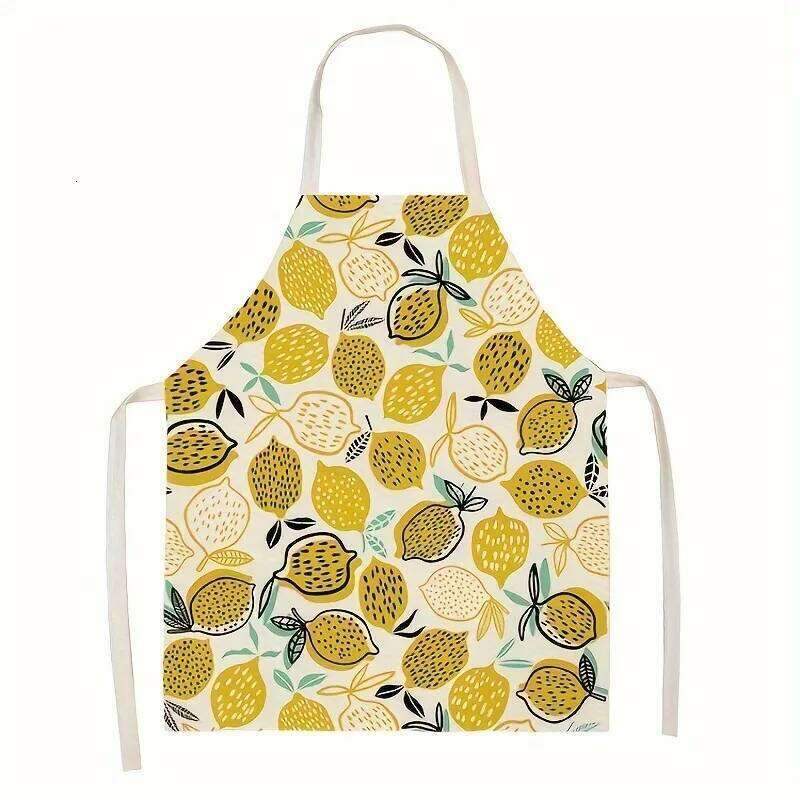 Stylish Baking Lemon Pattern Kitchen Stain Proof Home Waist Circumference Cooking Sleeveless Apron S260205