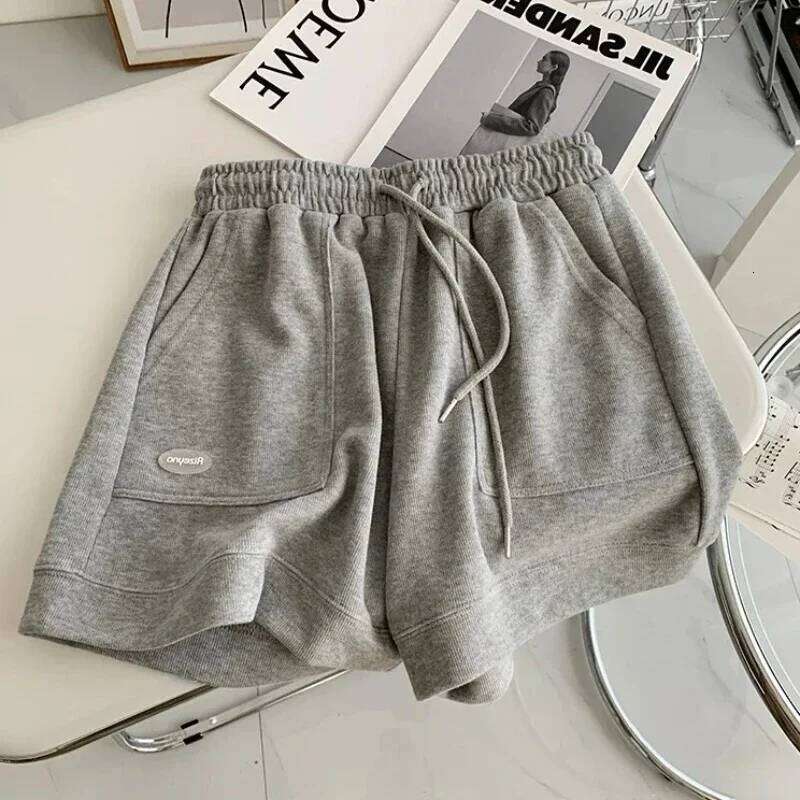 2026 Women's Comfortable Loose Wide-legged Drawstring A Pants Waist Slim Fit Casual Home Versatile Sports Shorts New XJ260206