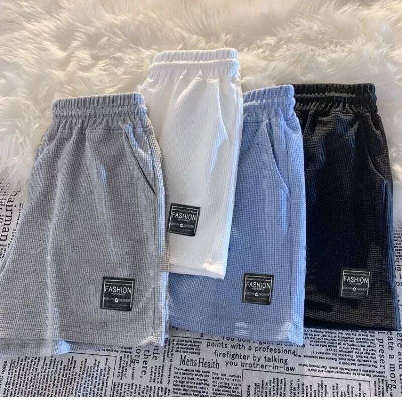 Waffle Comfortable Casual Sports Women's Summer Loose Home Pajama Pants Wear Pocket Shorts XJ260206