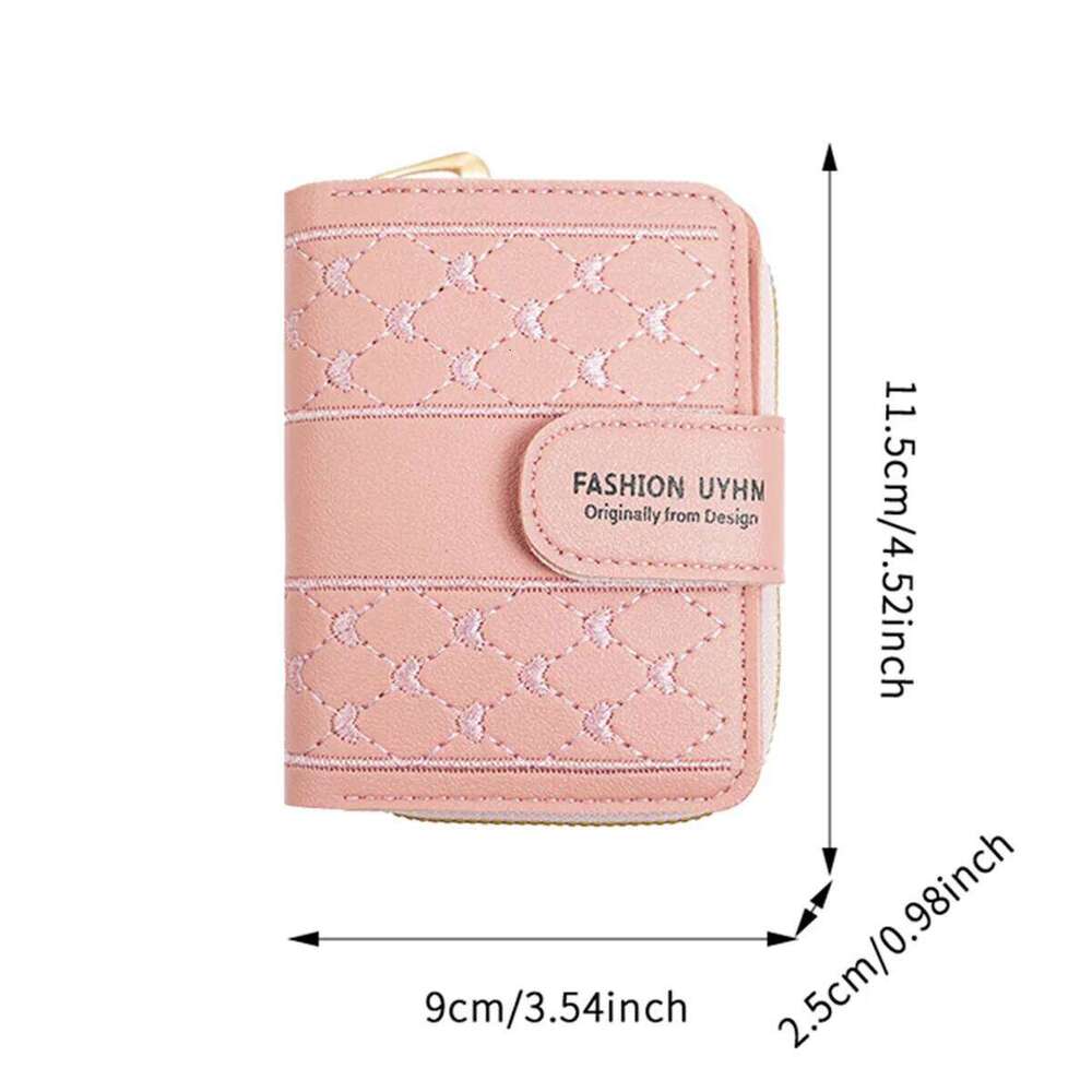 2024 new ladies short zipper large capacity coin purse Joker love color clutch card package Y260206
