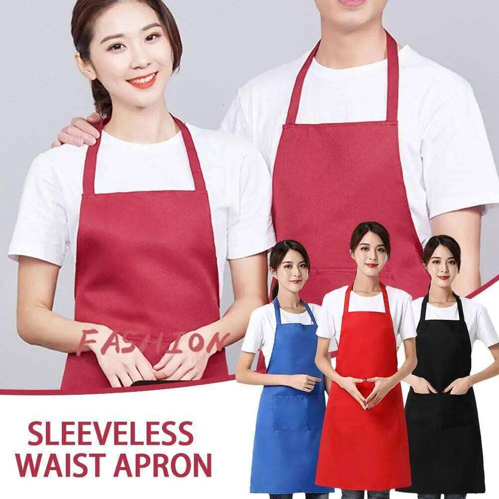 Adjustable Cooking Unisex Waterproof Dust-proof Solid Color Chef Waiter Hairdresser Dirt-resistant Smock Sleeveless Apron S260205