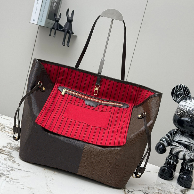 Outdoor tote bag fashion tote bag correct version logo cowhide material edging handle design women's shoulder bag with serial number