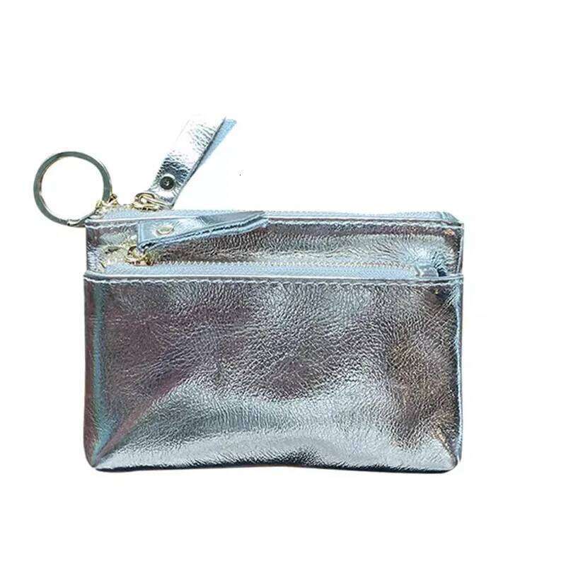 High Quality Cowhide Coin for Women Small Mini Genuine Leather Zipper Keychain Multi-functional Handheld Purse Party Y260206