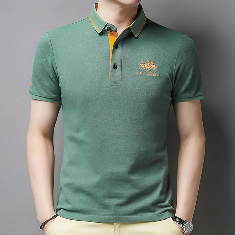 Luxury Brand Designer Clothes High-Quality Non-Iron Embroidered Mens Polo Shirt Short Sleeve Top Casual Business Middle-Aged Youth Dads Clothing Expor
