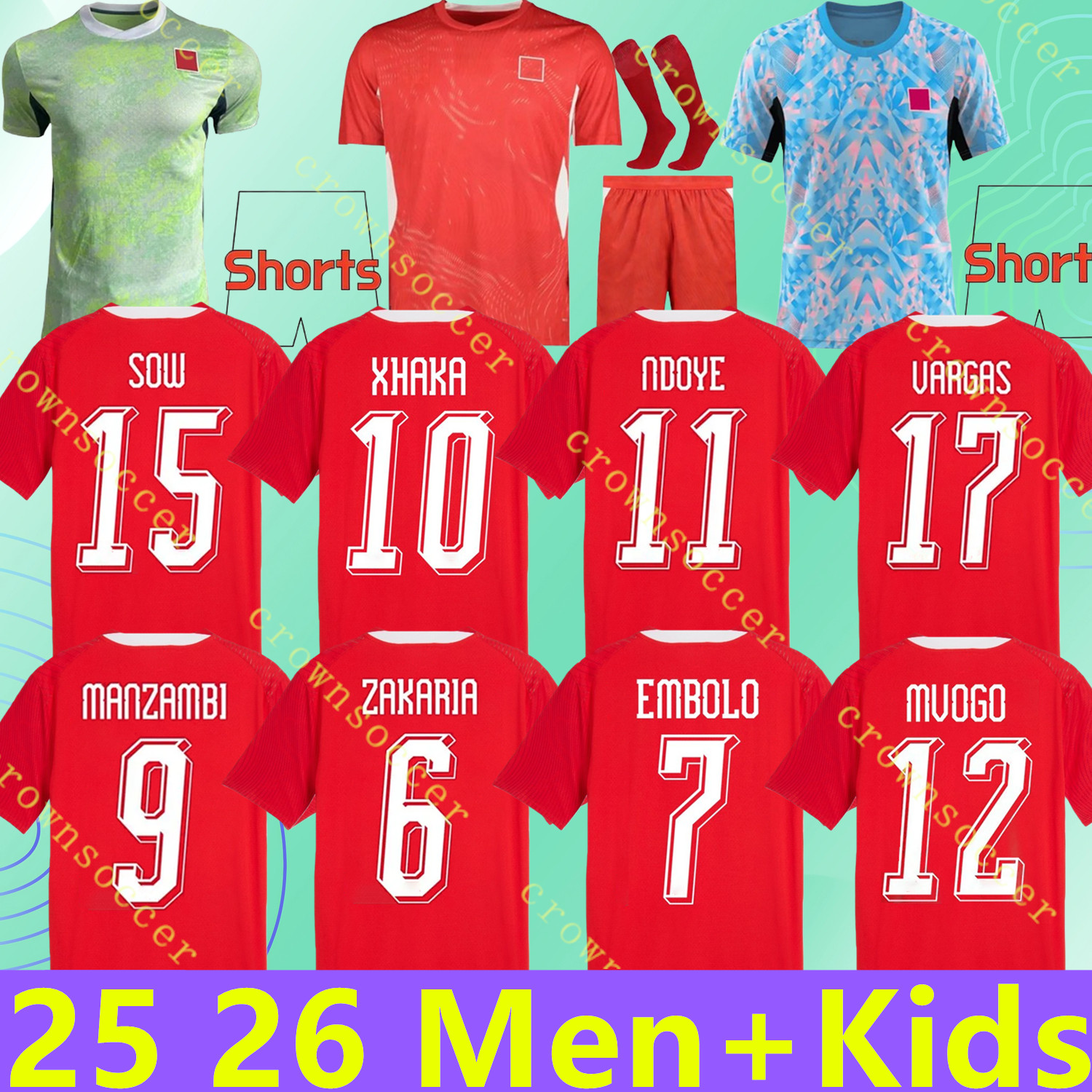 2026 World Cup Switzerland National Team Soccer Jerseys ELVEDI AKANJI ZAKARIA SOW RIEDER EMBOLO SHAQIRI XHAKA STEFFEN home away 2026 2027 Football shi