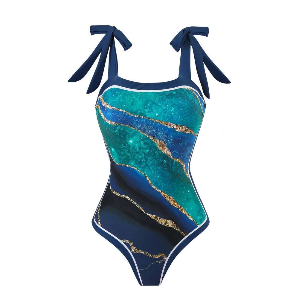 Summer New Custom-Made Digital Printed Bikini Swimsuit for Women Conservative Sun Protection One-Piece Gauze Skirt 2-P Z260206