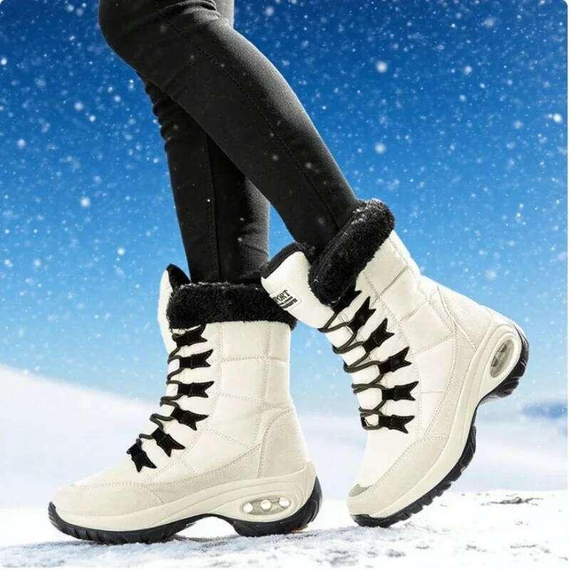 Winter Keep Warm High Quality Mid-Calf Snow Fashion Lace-up Comfortable Outdoor Waterproof Women Hiking Boots
