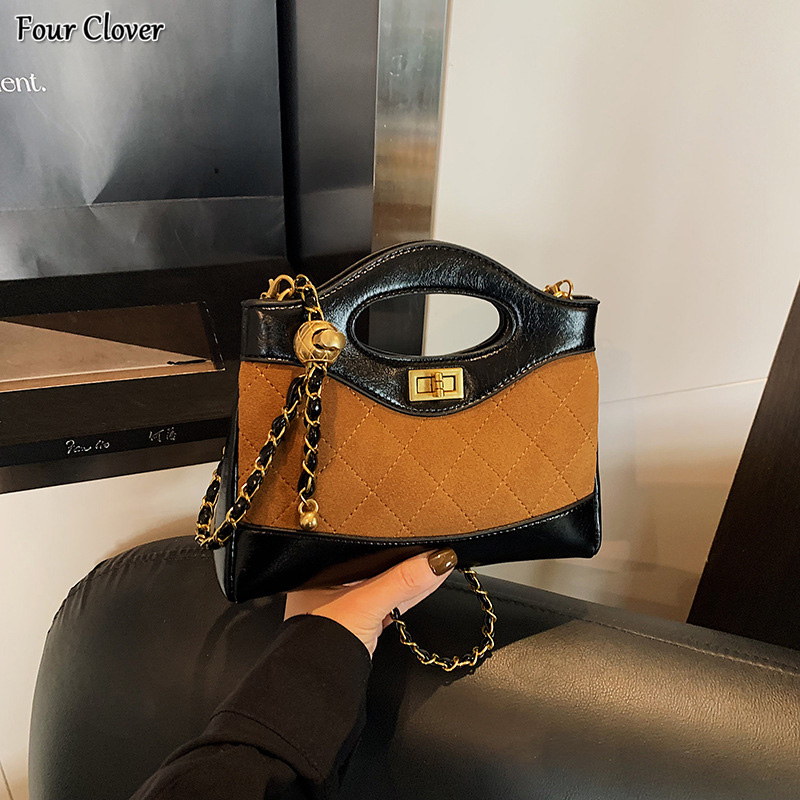 Retro high-end diamond quilted handbag New fashionable matte shoulder bag Women's high-quality luxury handbag Versatile commuter crossbody should