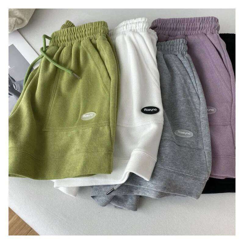 Women's comfortable loose wide-legged drawstring A pants Waist Slim fit casual home versatile sports shorts XJ260206