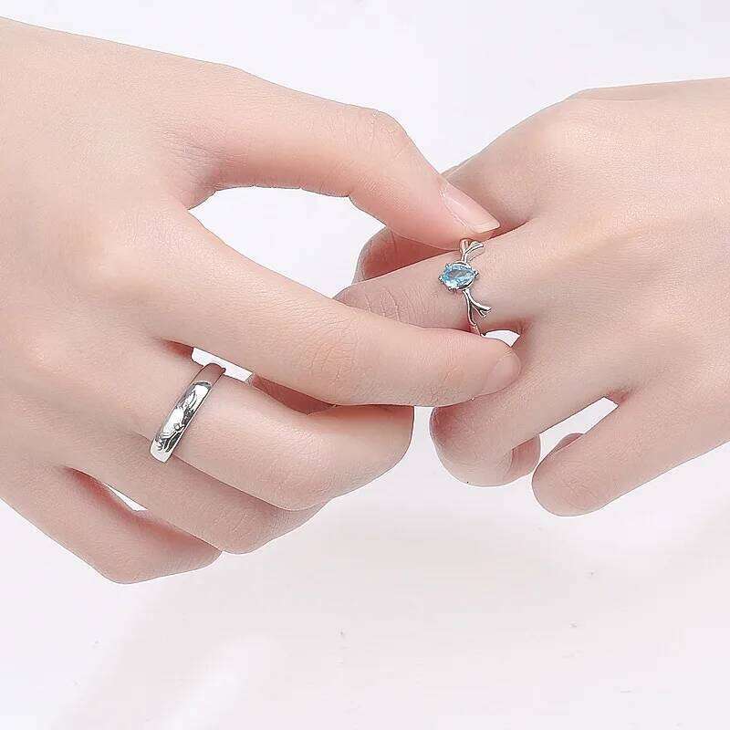 Fashion Irregular Green Leaves Couple Rings For Women Men Lovers Luxury Zircon Silver Color Open Ring Bride Wedding Jewelry Gift W260206