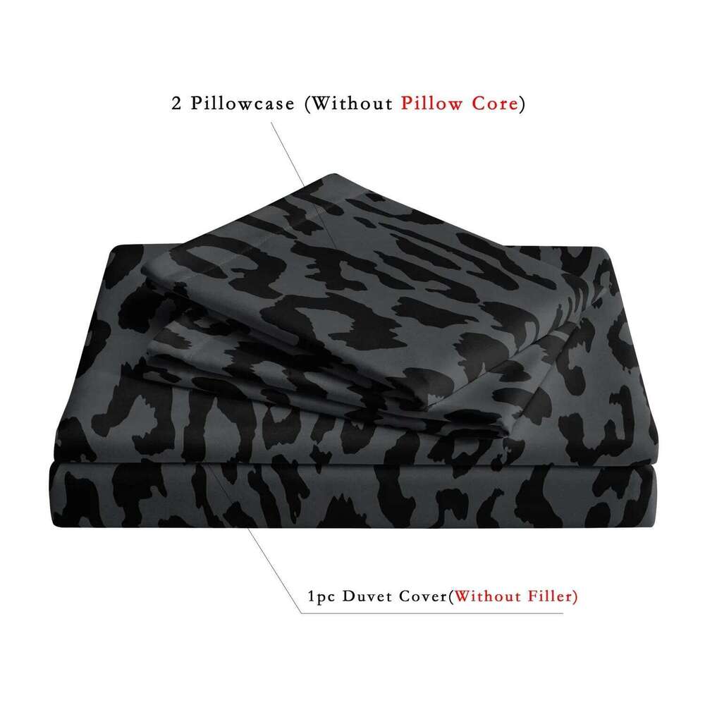 3pcs Dark Leopard Print Fashion Duvet Cover Four Seasons Home Dorm High-Definition Printed Luxury Bedding Set XJ260206
