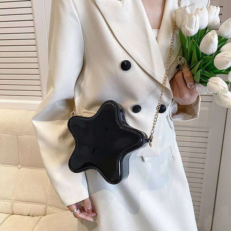 Star Shape Women's Crossbody Bag Cute Pink Shoulder Handbag With Chain Candy Color Luxury Designer Kid's Fashion Mini Coin Purse Y260205