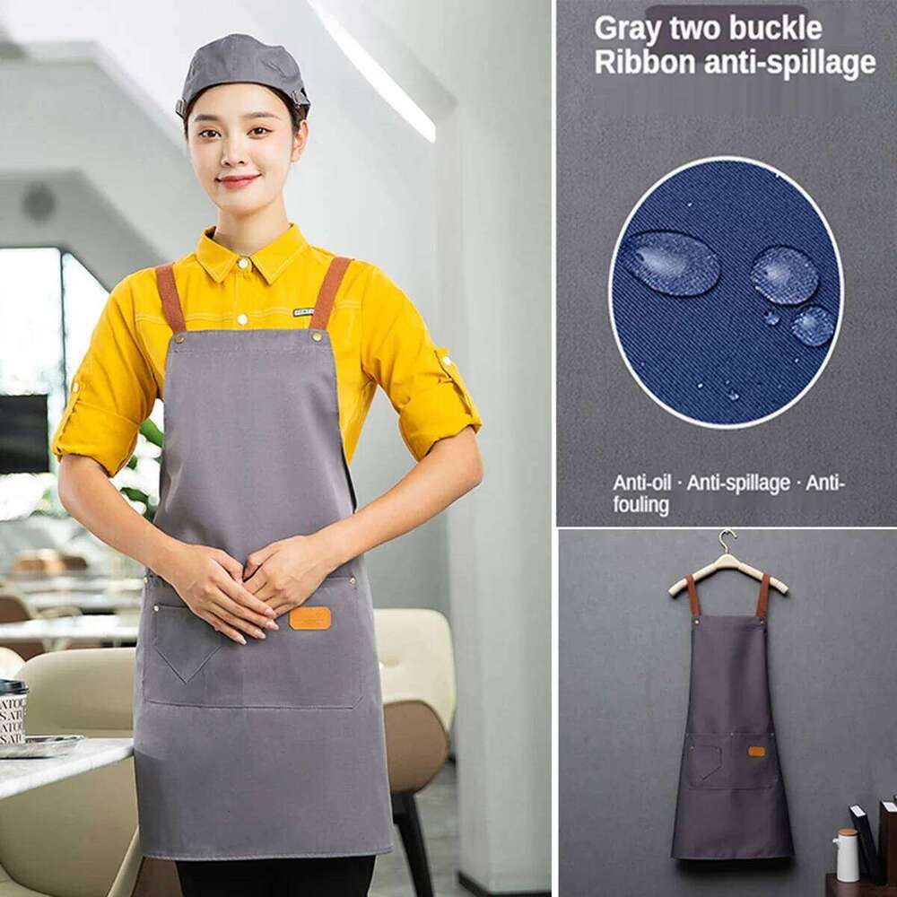 1PCS New Fashion Kitchen Aprons Woman Men Chef Work Apron for Grill Restaurant Bar Shop Cafes Beauty Nails Studios Uniform S260205