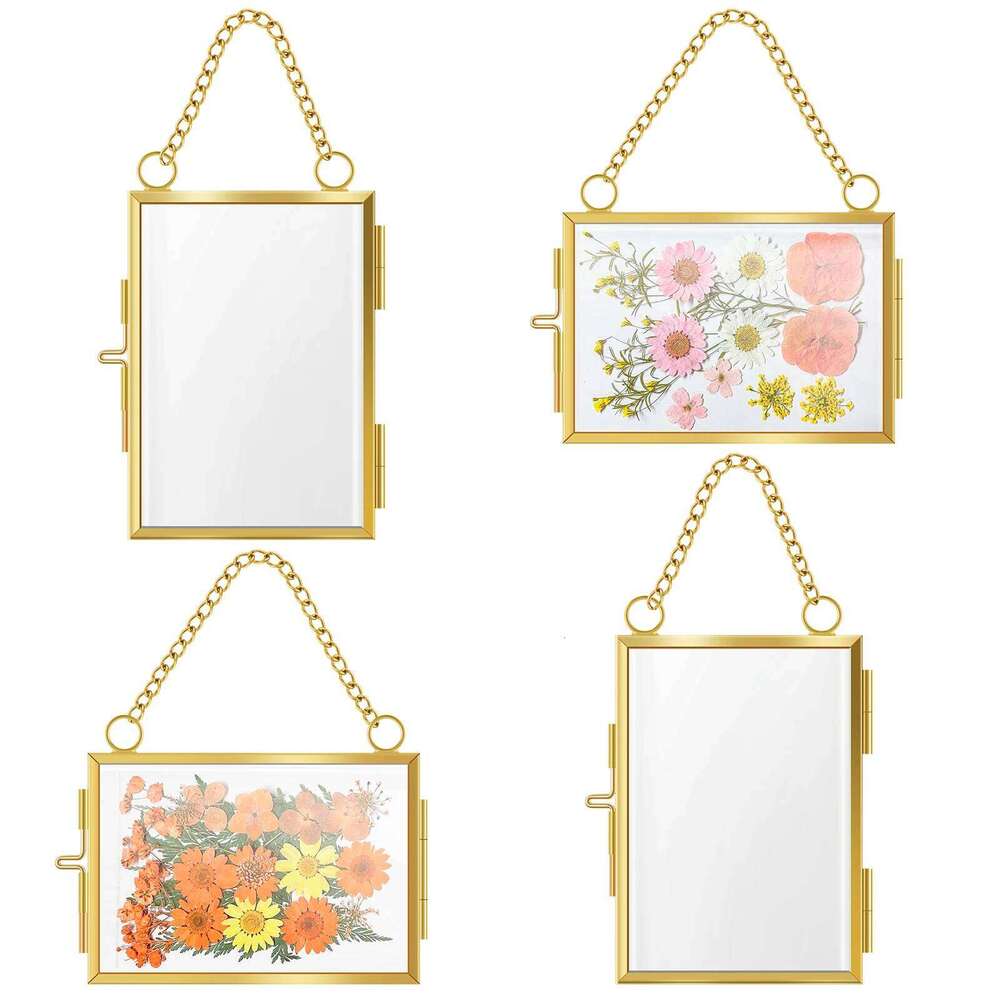 4Pcs Picture Hanging Double Glass Floating Photo Frame Wall Pressed Flower Frames Home Decor S260205
